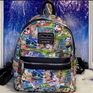 Disney parks Mickey Parks Collage AOP Loungefly mini backpack
